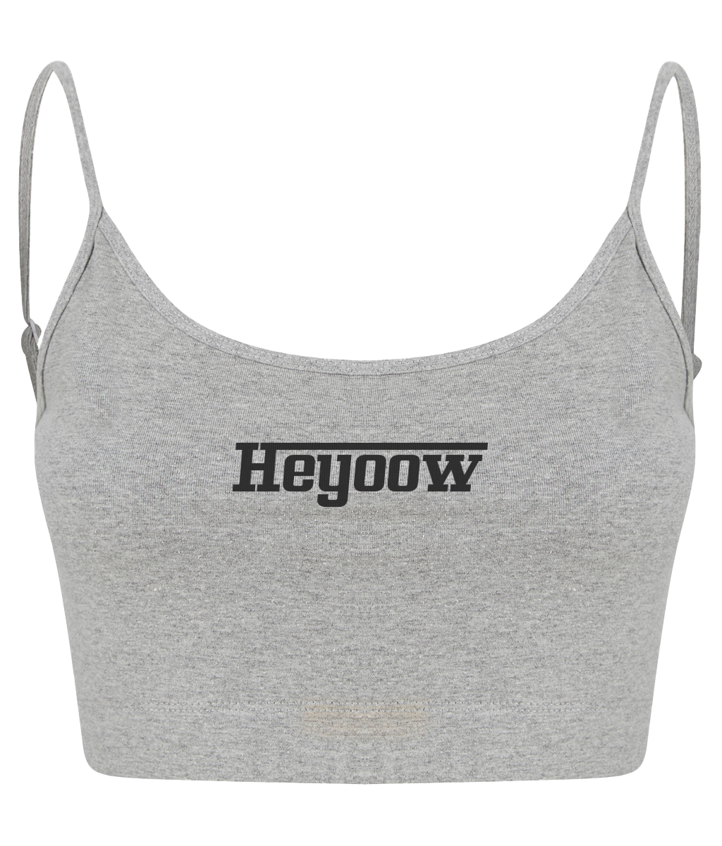 Strada ● Fashion Cropped Top ● Heather - Black