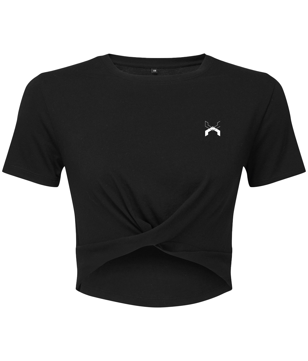 Low Key ● Twist Crop Top ● Black - White