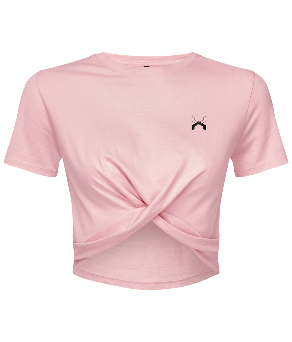 Low Key ● Twist Crop Top ● Pink - Black