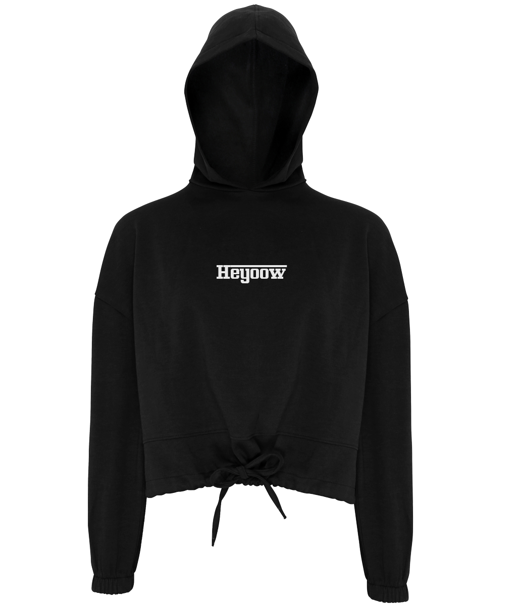 Strada ● Cropped Oversize Hoodie ● Black - White