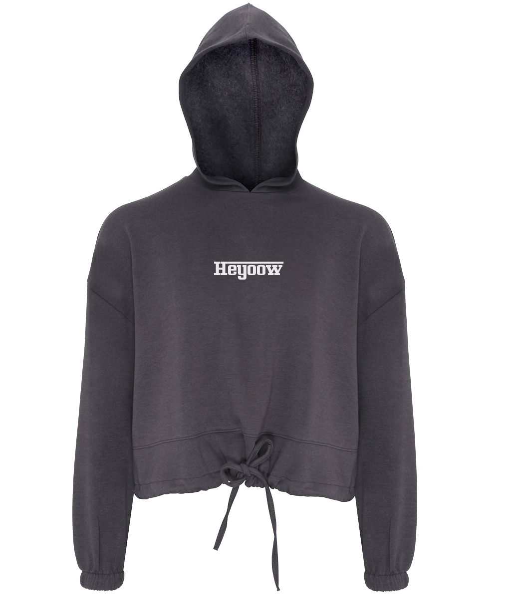 Strada ● Cropped Oversize Hoodie ● Charcoal - White
