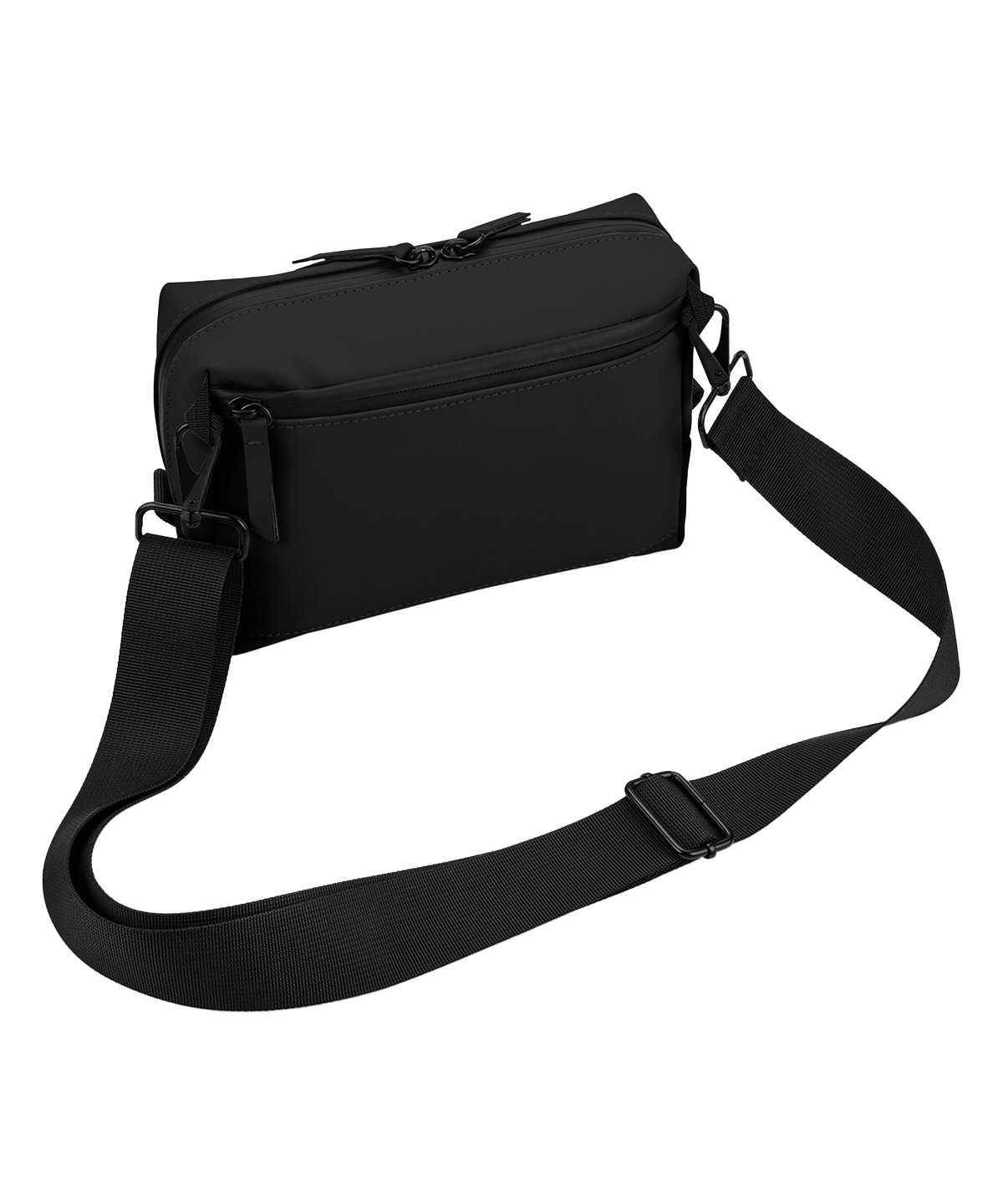 Low Key ● Matte PU Cross Body Bag ● Black - White