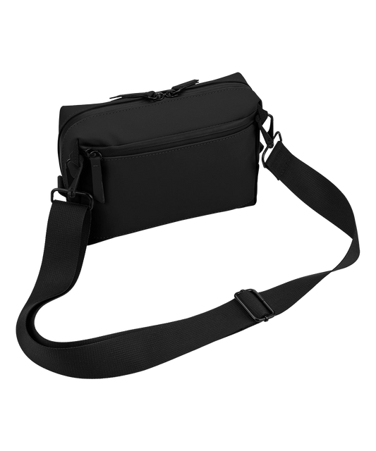 Low Key ● Matte PU Cross Body Bag ● Black - White