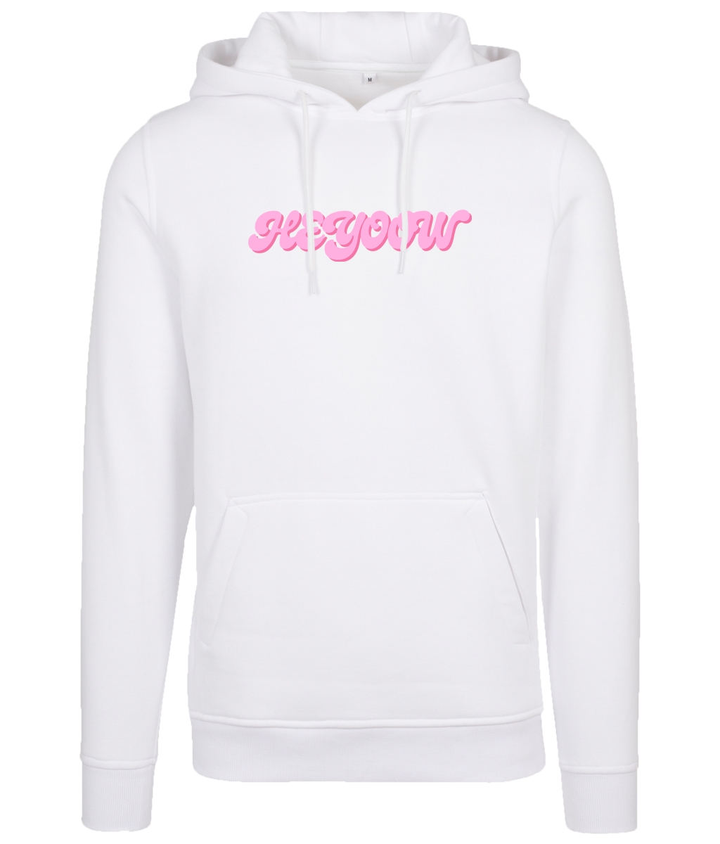 Bubble ● Hoodie ● White - Pink