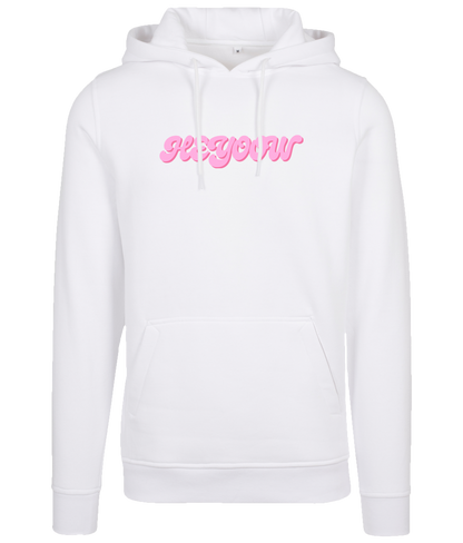 Bubble ● Hoodie ● White - Pink