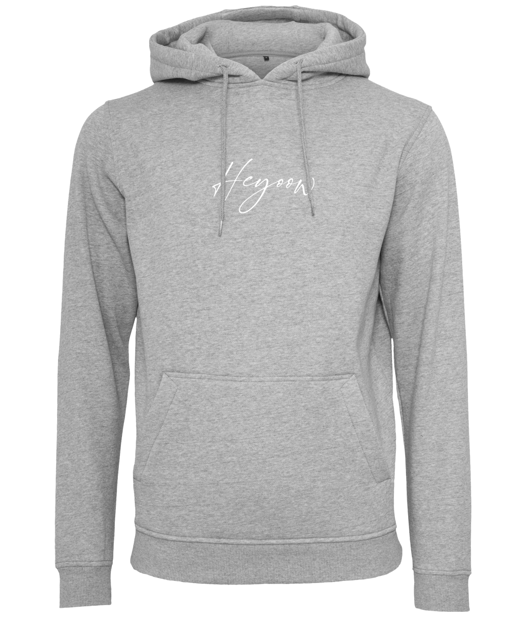 Written ● Hoodie ● Heather Grey - White