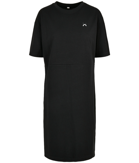 Low Key ● Oversized Slit Tee Dress ● Black