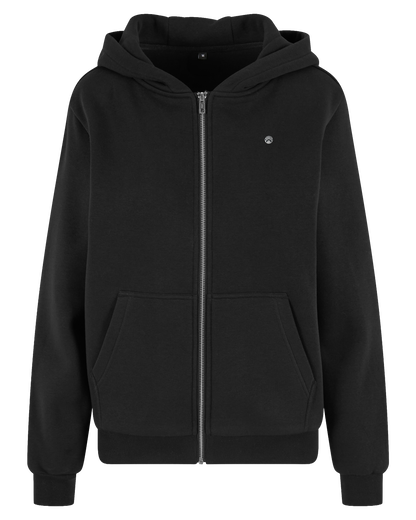 Forged ● Women's Fluffy Zip Hoodie ● Black