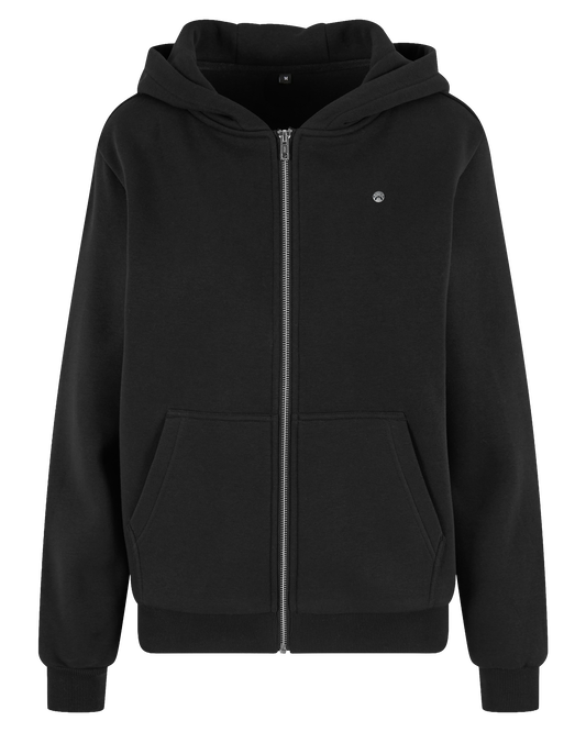 Forged ● Women's Fluffy Zip Hoodie ● Black