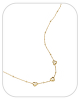 Hearts with Rhinestones ● Necklace ● Gold