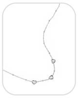 Hearts with Rhinestones ● Necklace ● Silver