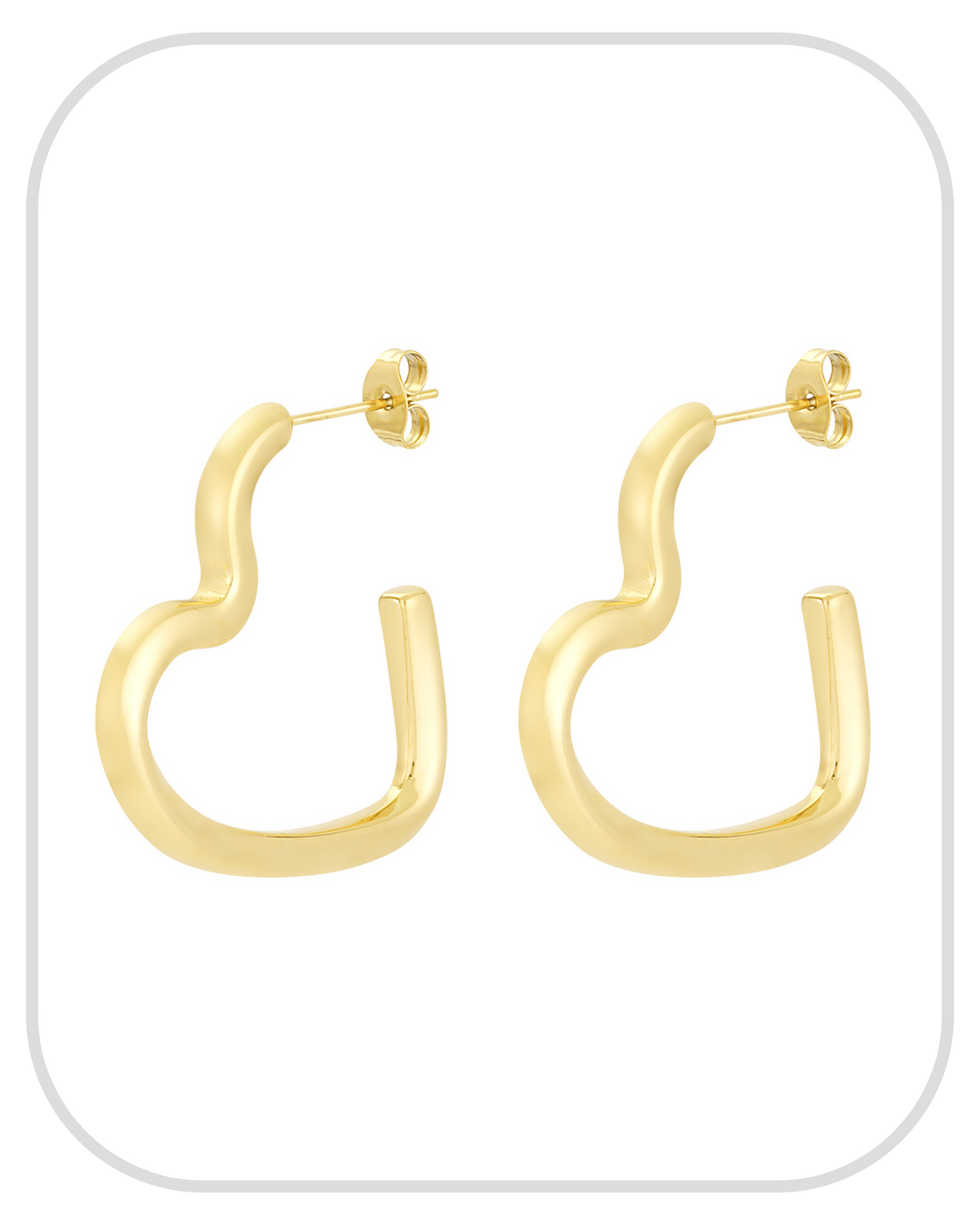 Open Heart ● Earrings ● Gold