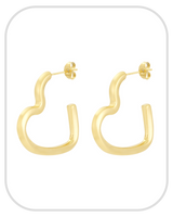 Open Heart ● Earrings ● Gold