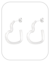 Open Heart ● Earrings ● Silver
