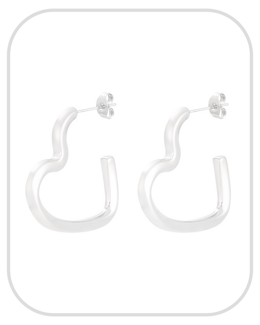 Open Heart ● Earrings ● Silver