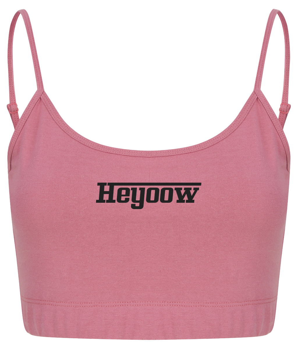 Strada ● Fashion Cropped Top ● Dusty Pink - Black