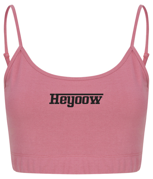 Strada ● Fashion Cropped Top ● Dusty Pink - Black