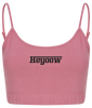 Strada ● Fashion Cropped Top ● Dusty Pink - Black