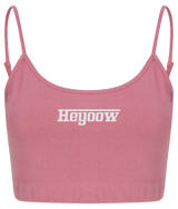 Strada ● Fashion Cropped Top ● Dusty Pink - White