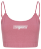 Strada ● Fashion Cropped Top ● Dusty Pink - White