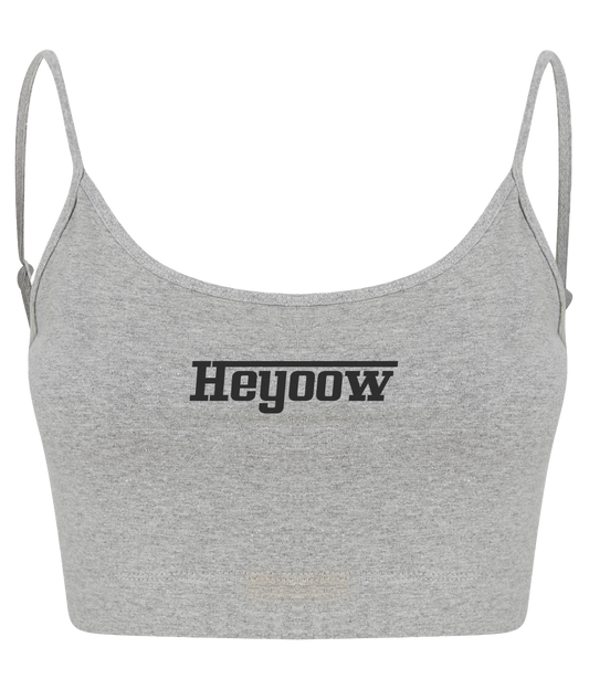 Strada ● Fashion Cropped Top ● Heather - Black