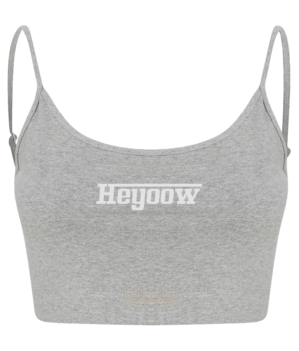 Strada ● Fashion Cropped Top ● Heather - White