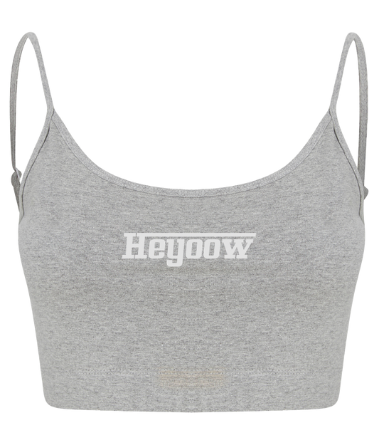 Strada ● Fashion Cropped Top ● Heather - White