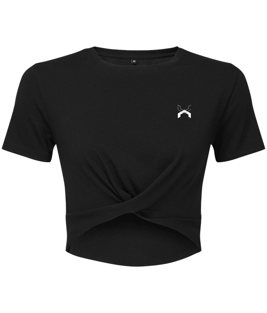 Low Key ● Twist Crop Top ● Black - White