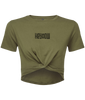 Wildlife ● Twist Crop Top ● Olive - Black