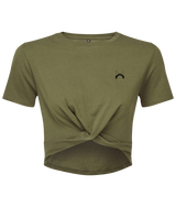 Low Key ● Twist Crop Top ● Olive - Black