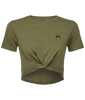 Low Key ● Twist Crop Top ● Olive - Black