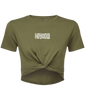 Wildlife ● Twist Crop Top ● Olive - White