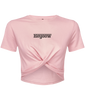 Strada ● Twist Crop Top ● Light Pink - Black