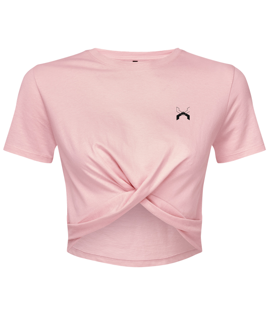 Low Key ● Twist Crop Top ● Pink - Black