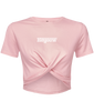 Strada ● Twist Crop Top ● Light Pink - White