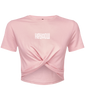 Wildlife ● Twist Crop Top ● Light Pink - White
