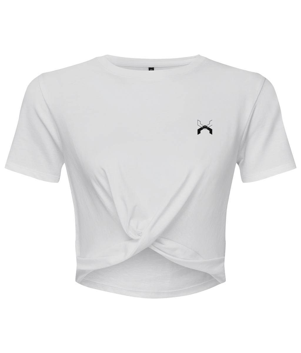 Low Key ● Twist Crop Top ● White - Black