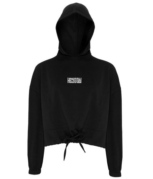 Wildlife ● Cropped Oversize Hoodie ● Black - White