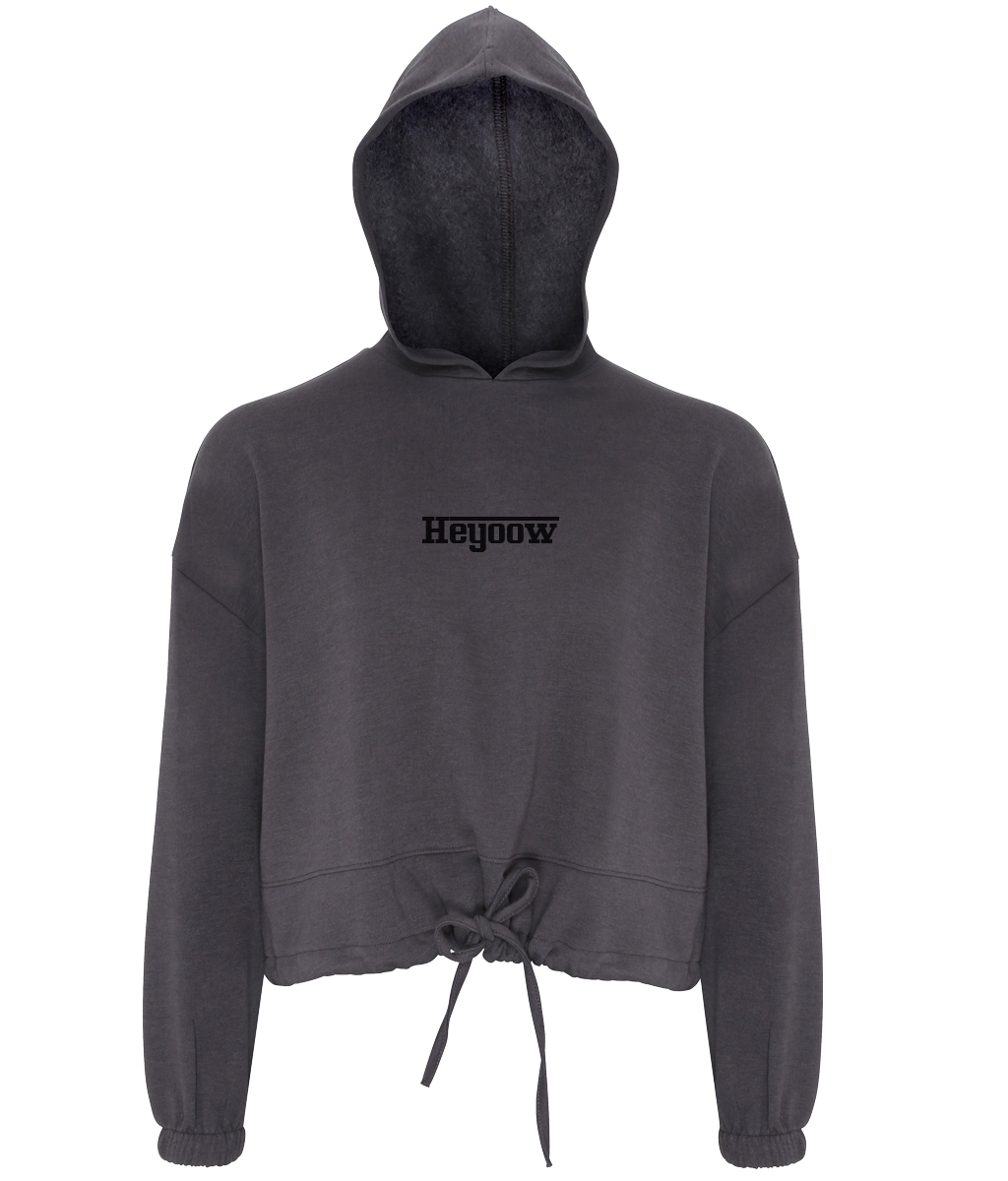 Strada ● Cropped Oversize Hoodie ● Charcoal - Black