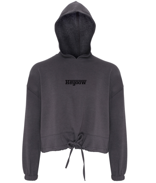 Strada ● Cropped Oversize Hoodie ● Charcoal - Black