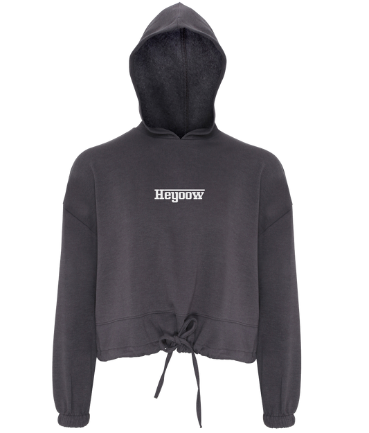 Strada ● Cropped Oversize Hoodie ● Charcoal - White