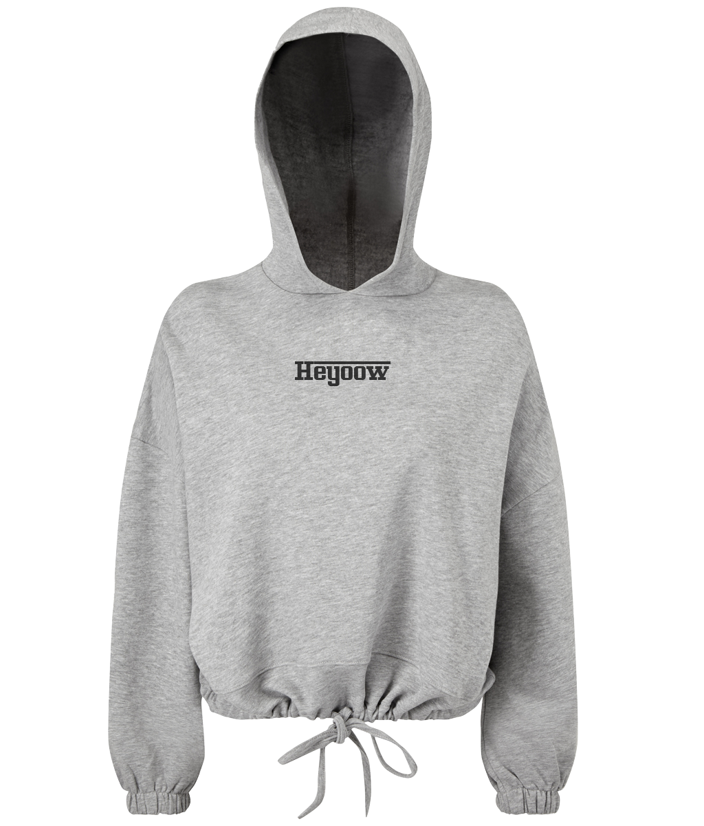 Strada ● Cropped Oversize Hoodie ● Heather - Black