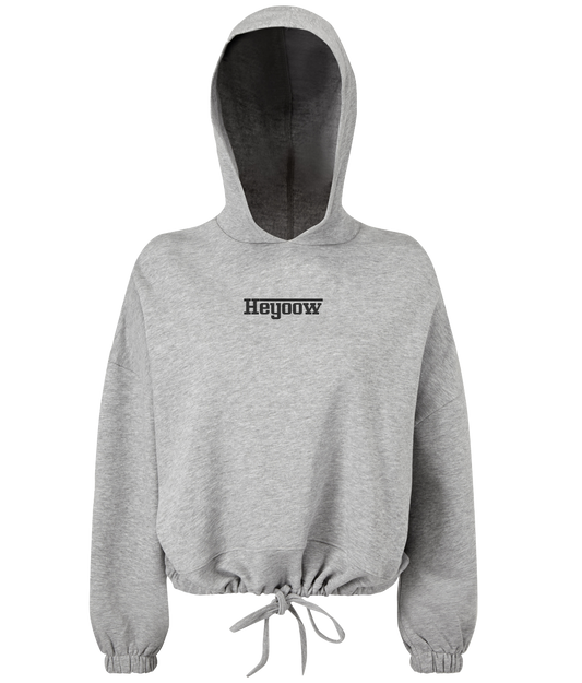 Strada ● Cropped Oversize Hoodie ● Heather - Black
