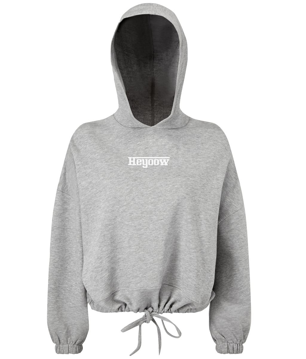 Strada ● Cropped Oversize Hoodie ● Heather - White
