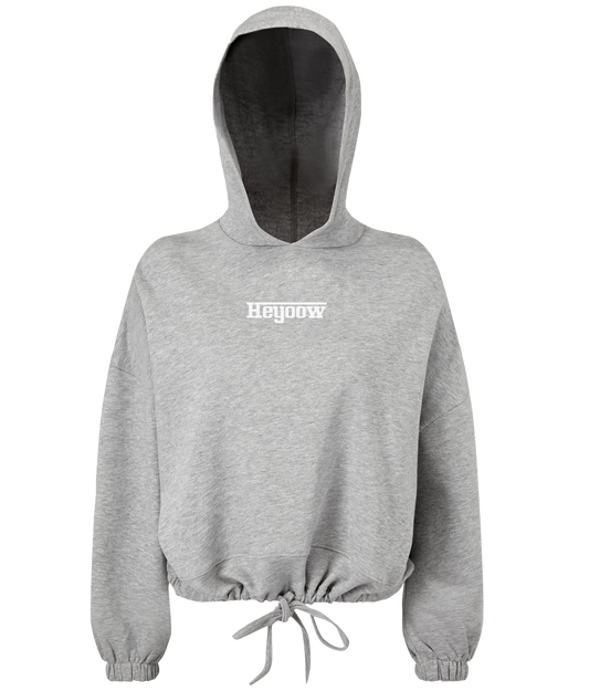 Strada ● Cropped Oversize Hoodie ● Heather - White
