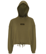 Wildlife ● Cropped Oversize Hoodie ● Olive - Black