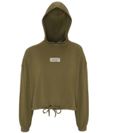 Wildlife ● Cropped Oversize Hoodie ● Olive - White