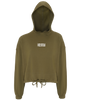 Wildlife ● Cropped Oversize Hoodie ● Olive - White