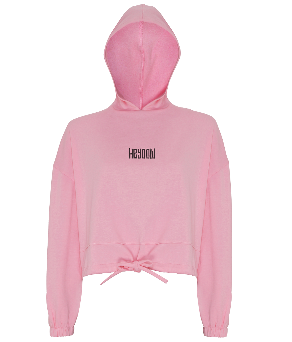 Wildlife ● Cropped Oversize Hoodie ● Pink - Black