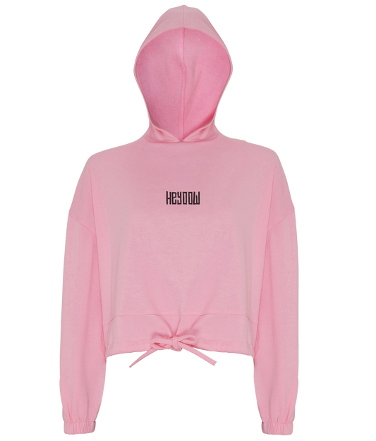 Wildlife ● Cropped Oversize Hoodie ● Pink - Black